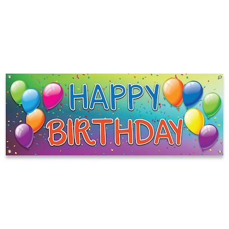 Signmission Happy Birthday Banner Concession Stand Food Truck Single Sided B-30082
